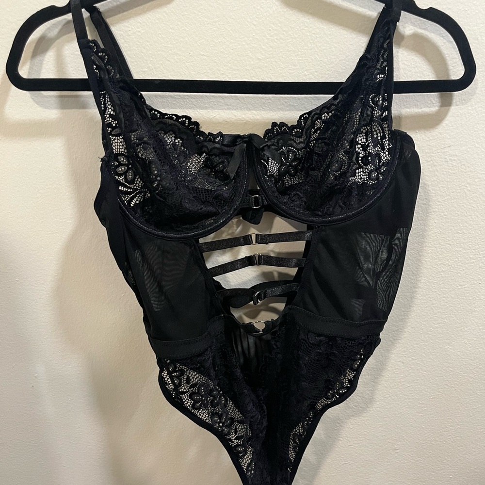 Elegant Black Lace Bodysuit